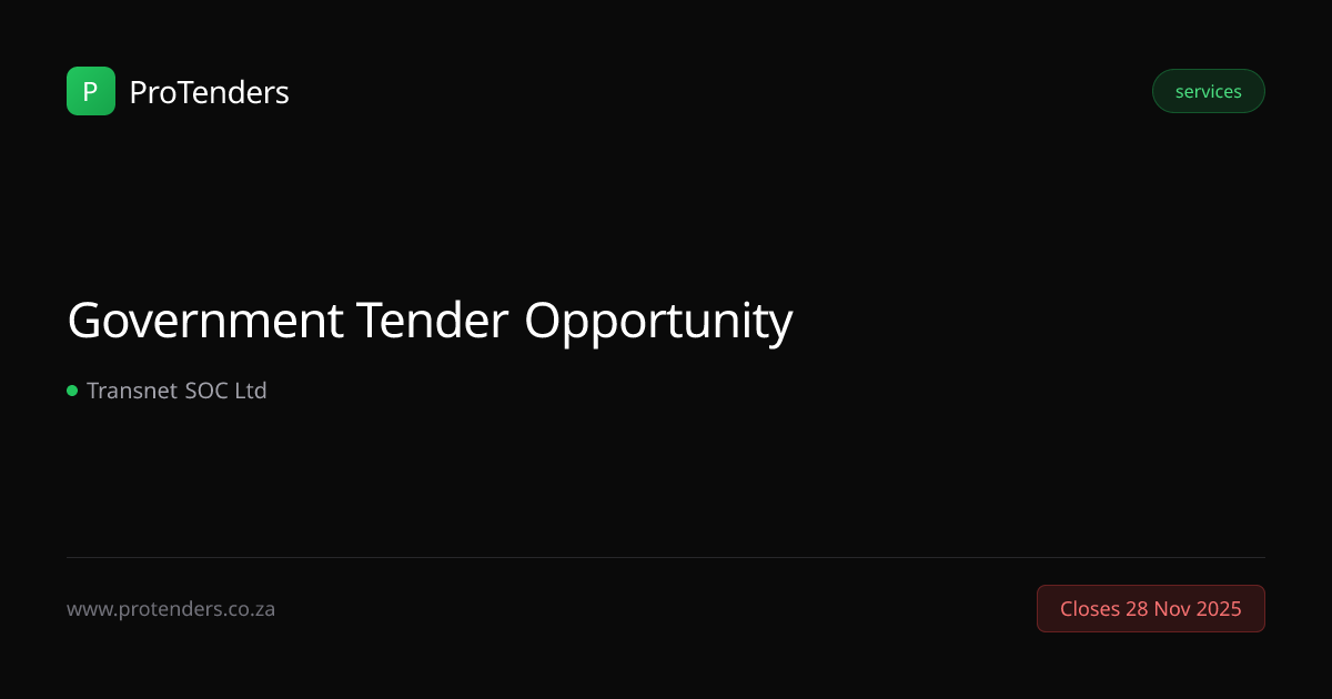For Leasing of the Transnet Rail Infrastructure Manager Sidings ...